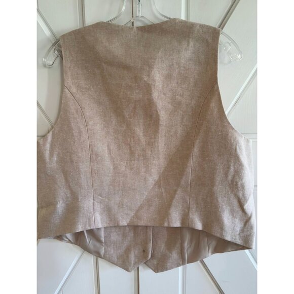 NWT Old Navy A Stone'S Throw White Linen-Blend Button-Front Vest Womens Size L - Picture 7 of 10